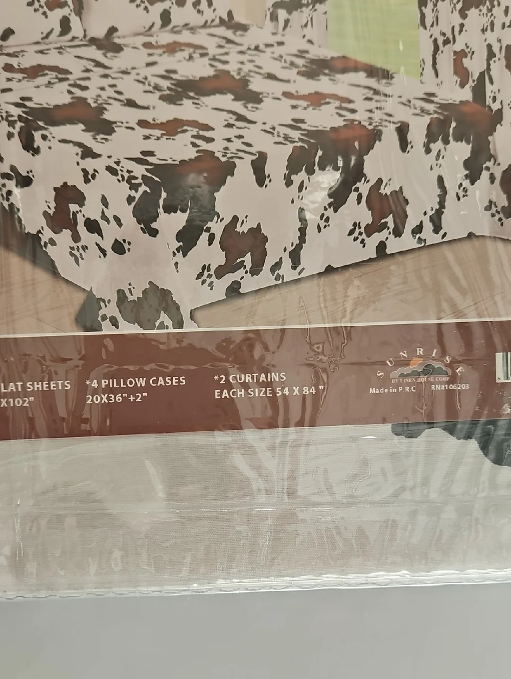 New King Sheet Set 8 Piece Cow Print Luxury  Collection Series 2500